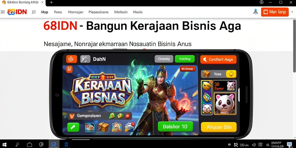 Tampilan gameplay 68IDN dengan berbagai interaksi dan strategi bisnis.