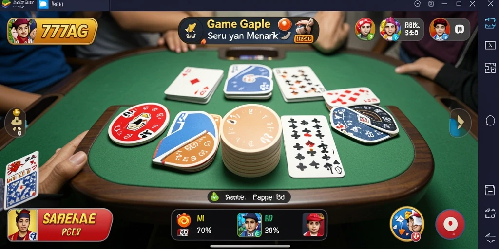 Tampilan gameplay seru dalam permainan Gaple di 777AG.
