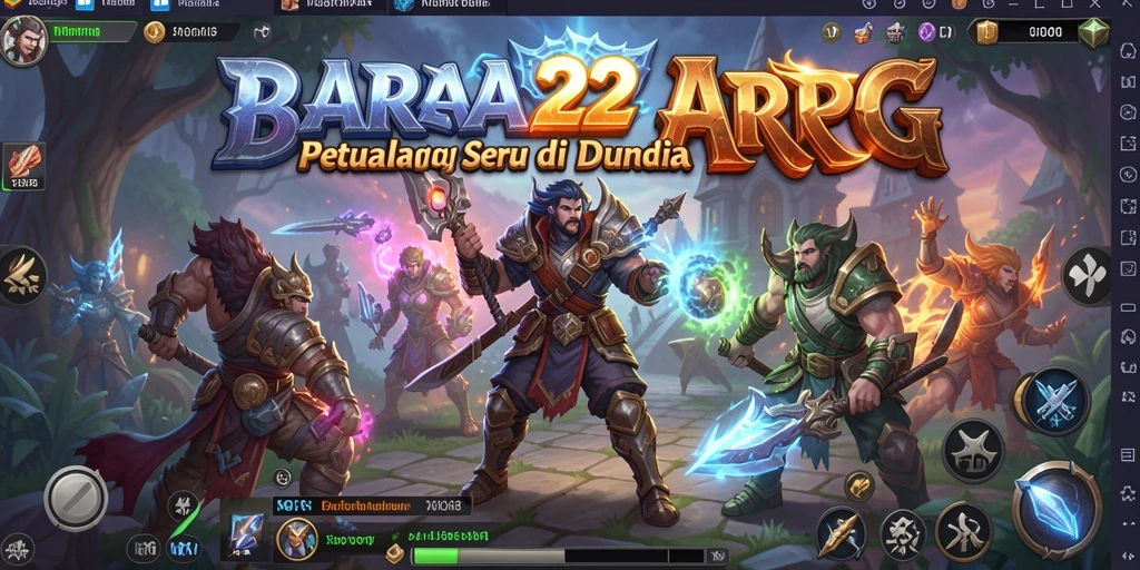Gambaran aksi seru gameplay BARA22 dalam petualangan ARPG.