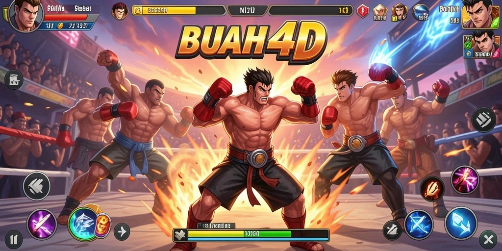 Tampilan seru dari gameplay BUAH4D yang penuh aksi Fighting.