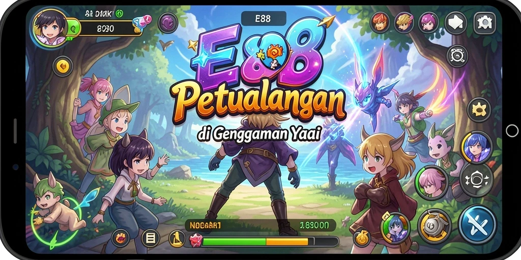 Tampilan gameplay anime yang memukau dan penuh aksi.