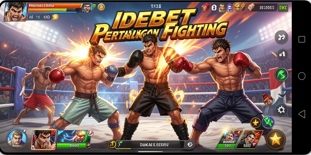 Screenshot gameplay IDEBET dengan aksi pertarungan yang mendebarkan.
