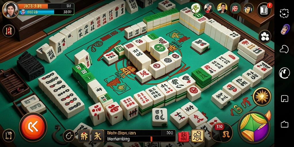 Screenshot gameplay JKT8 menampilkan papan Mahjong yang indah dan menarik.