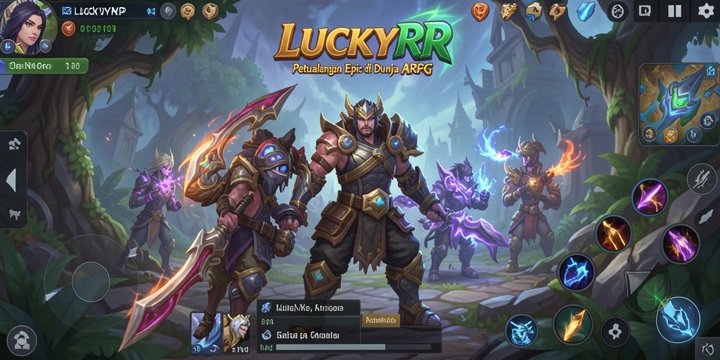 Tangkapan layar gameplay <strong>LUCKYRP</strong> menampilkan pertarungan epik antara karakter dan monster.