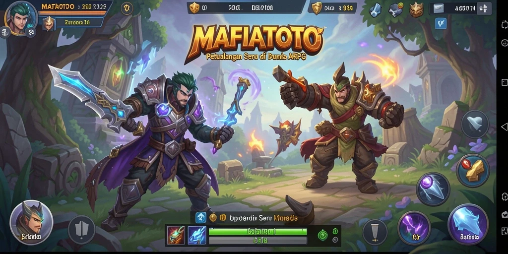Tangkapan layar MAFIATOTO menampilkan aksi seru dalam pertarungan ARPG.
