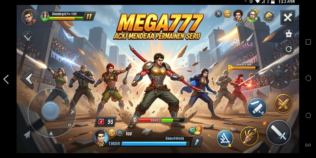 Tampilan gameplay MEGA777 yang mendebarkan dan penuh aksi.