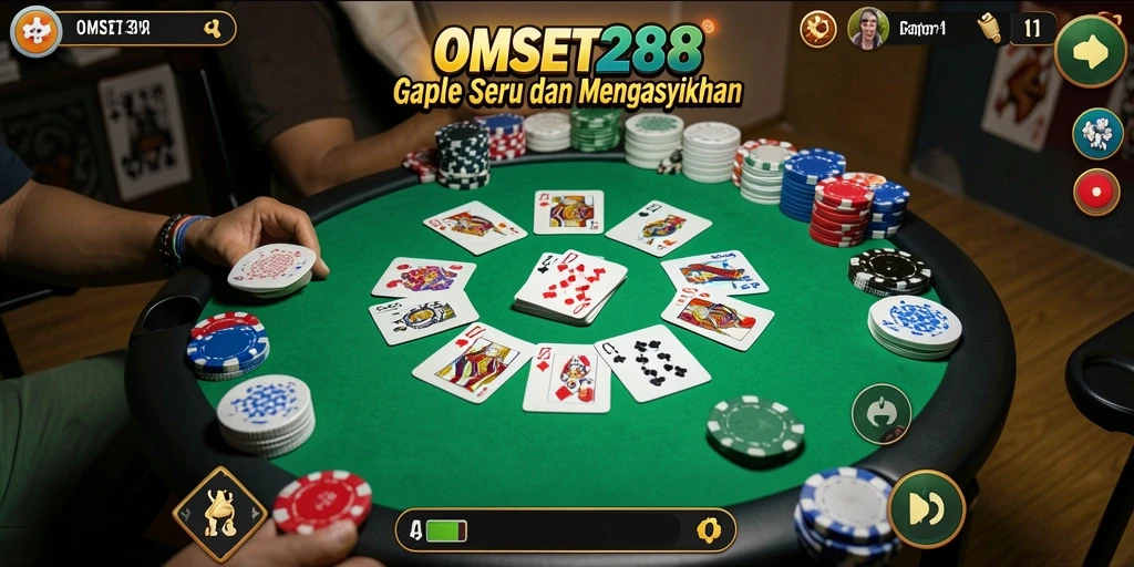 Screenshot permainan OMSET288 menampilkan keseruan permainan Gaple.