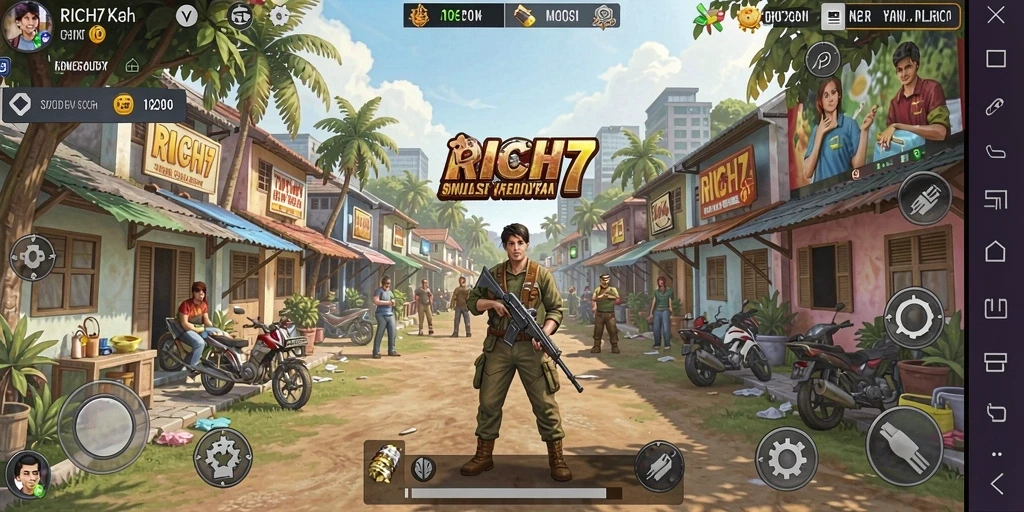 Tangkapan layar menampilkan gameplay RICH7 yang mengasyikkan dan realistis.