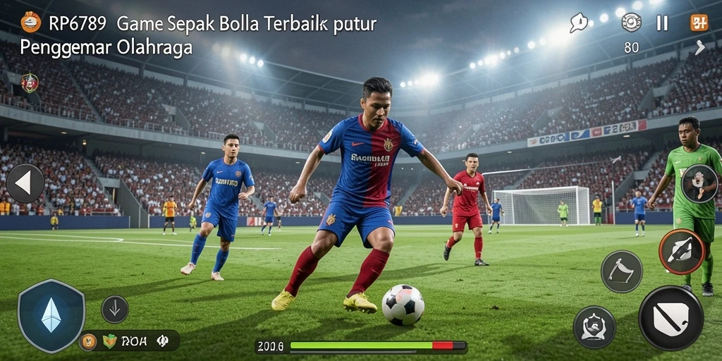 Gameplay RP6789 yang mendebarkan dengan aksi sepak bola yang intens.
