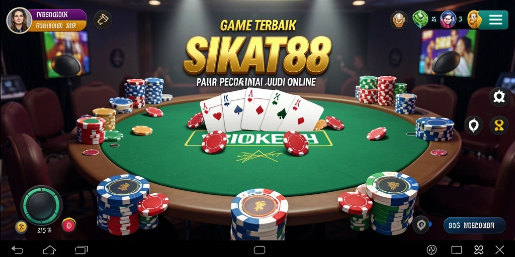 Screenshot utama SIKAT88 menampilkan gameplay Poker yang seru dan mendebarkan.