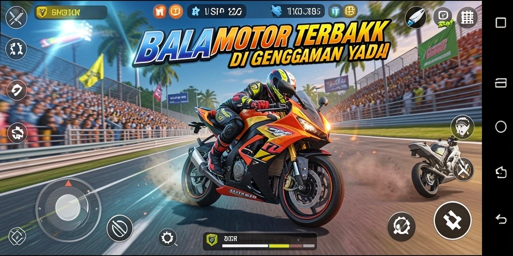 Gameplay seru dengan berbagai motor balap yang menantang.