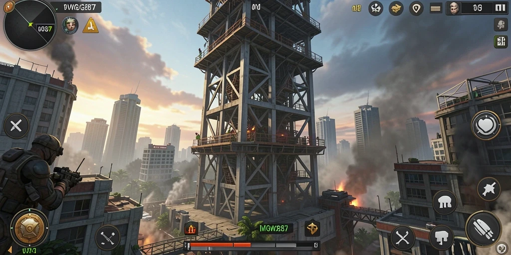 Tampilan permainan Tower Defense yang mendebarkan di WG87.